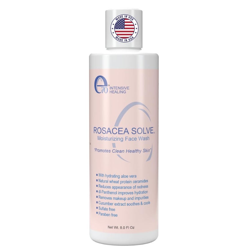 e70 Rosacea Treatment Skincare Face Wash for Women & Men - Gentle Face Cleanser Moisturizer Redness Reducing Skin Care with Aloe Vera, Hyaluronic Acid & Fruit Extracts, Made in USA (8 fl. oz) - Image 1